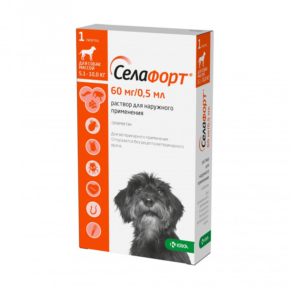 Селафорт капли для собак от 2,6 до 5 кг пип. 30 мг/0,25 мл №1