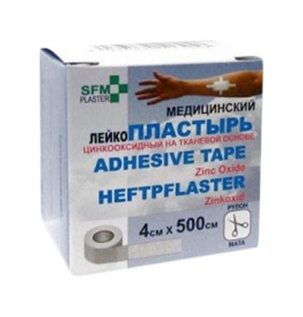 Лейкопластырь СФМ-plaster цинкооксидный на ткан. основе 2х250см