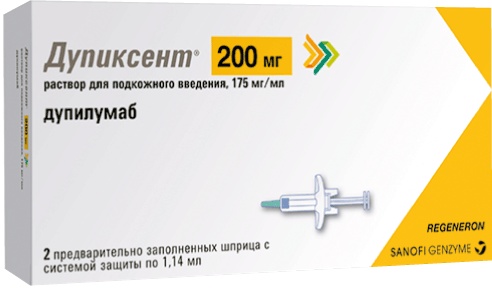 Дупиксент р-р д/п/к введ. 175мг/мл 1,14мл шприцы № 2