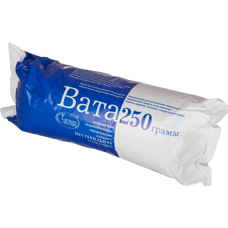 Вата Емельянъ Савостинъ хирург. стер. фас. 250г