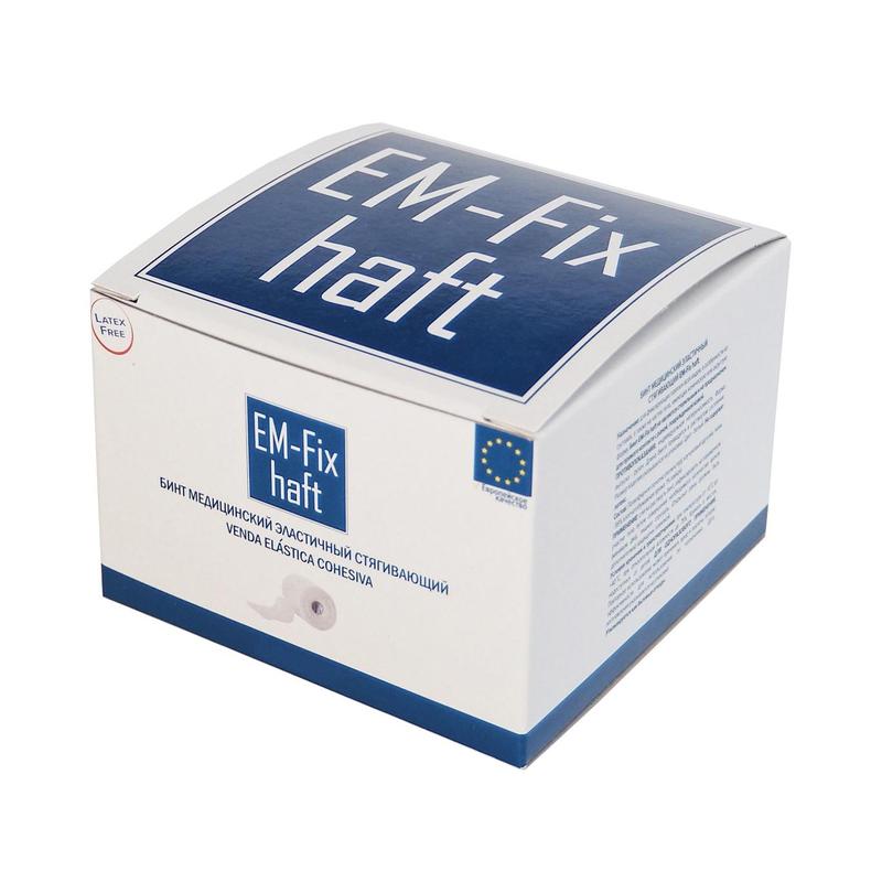 Бинт Em-Fix Haft эласт. фикс. 8смх4м белый