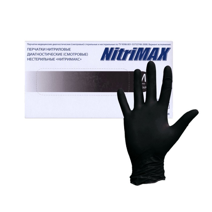 Перчатки Nitrimax смотр. диагност. н/стер. L №1/50 пар