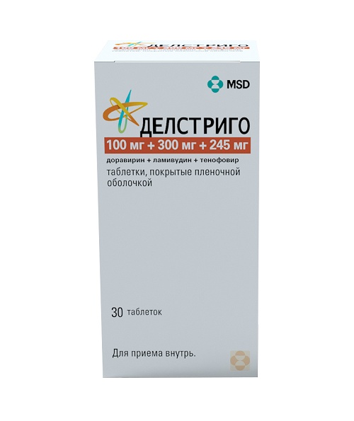 Делстриго таб. п/п/о 100мг+300мг+245мг №30