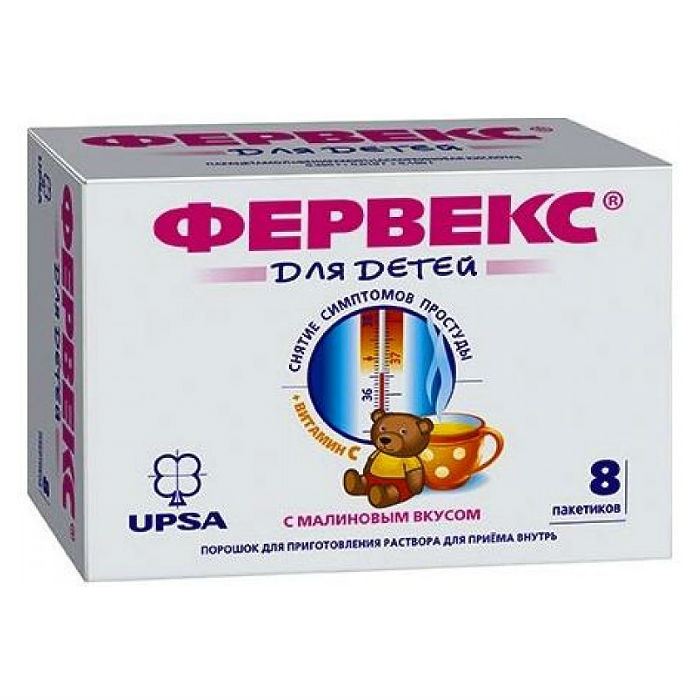 Фервекс порошок д/пригот. р-ра д/приема внутрь (лимонный б/сахара) 500 мг+25 мг+200 мг №8