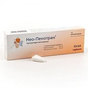 Нео-Пенотран супп. вагин. 500мг+100мг №14