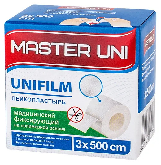 Лейкопластырь Мастер Юни Unifilm на полим. основе 5х500см
