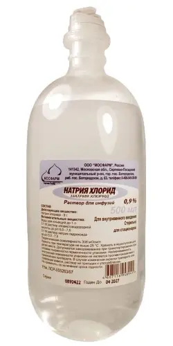 Натрия хлорид р-р д/инф. 0,9% фл. пласт. 500мл №22/Мосфарм