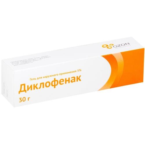 Диклофенак гель д/наруж. прим. 5% 30г/Озон
