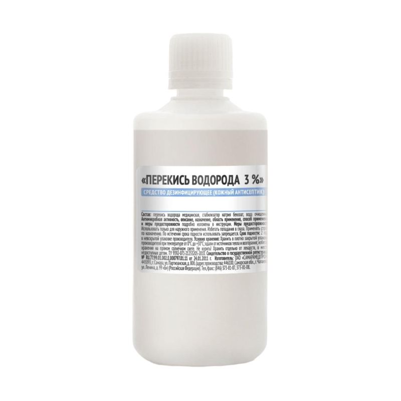 Перекись водорода 3% р-р ср-во дезинф 1л флак. полим/РУСБИО