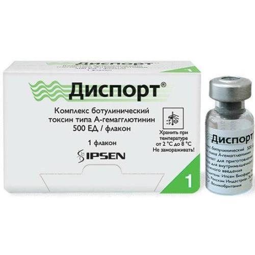 Диспорт лиоф. д/приг. р-ра д/инъек. 500ЕД №1