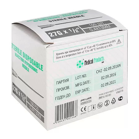Иглы СФМ мед. стер. однораз. 27G 0,4х13 №1/100