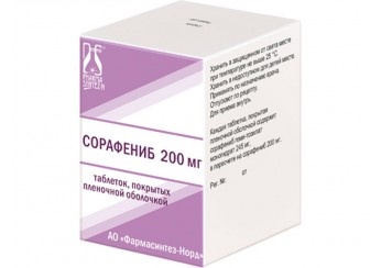 Сорафениб таб. п/п/о 200мг №112/Фармасинтез-Норд