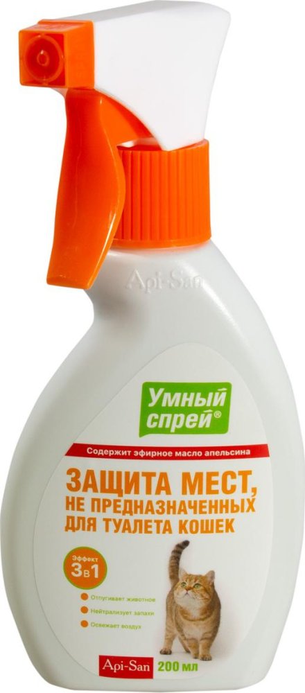 Умный спрей Защита мест не предназначенных для туалета кошек фл. с триггером 200 мл