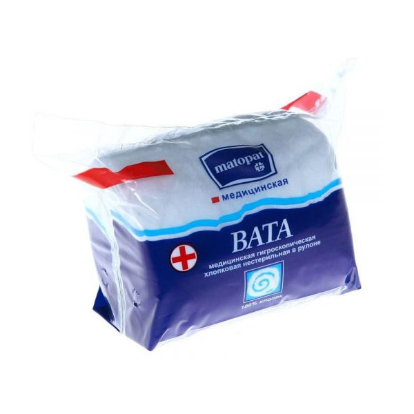 Matopat вата мед. хлопк. гигроскоп. хирург. нестер. 50,0
