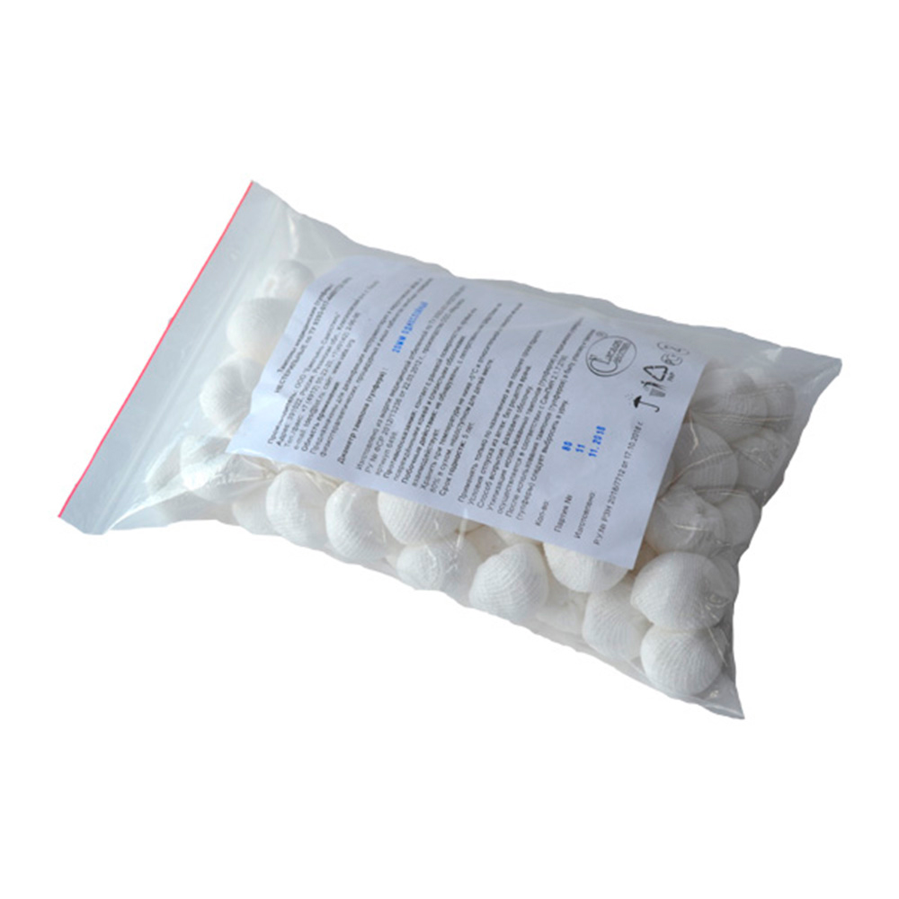 Тампоны марл. мед. 2-х слойные  (тупферы) нестер., пл.32 г/м2, диаметр 55 мм №50