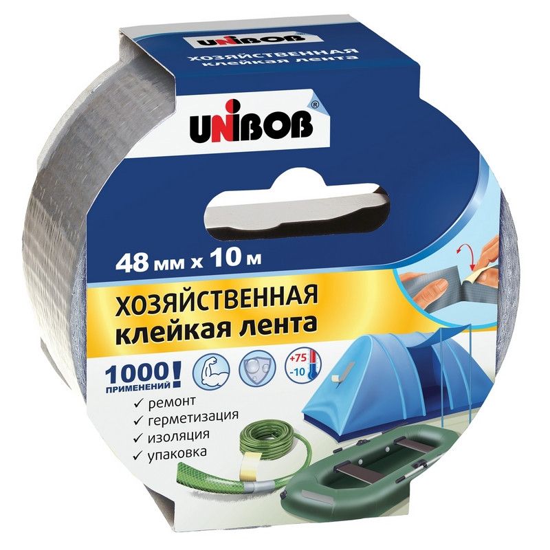 Клейкая лента армированная Хозяйственная 48ммх10м UNIBOB