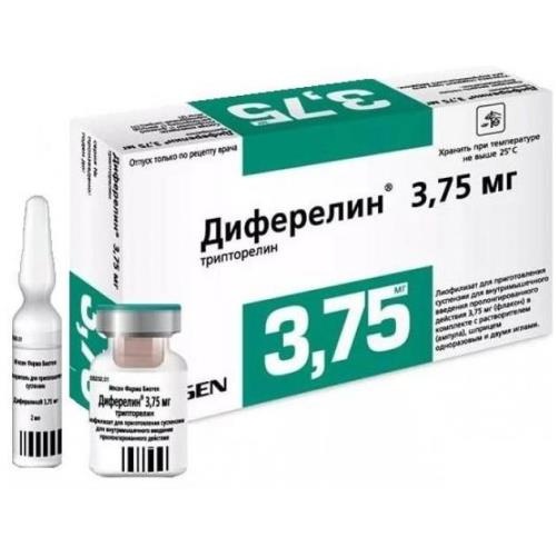 Диферелин лиоф. д/приг. сусп. д/в/м и п/к введ. с пролонг. высвоб. 3,75мг+р-ль 2мл