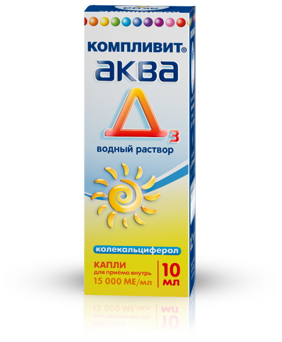 Компливит Аква Д3 капли д/приема внутрь 15 000 МЕ/мл фл.20 мл с пробкой-капельницей